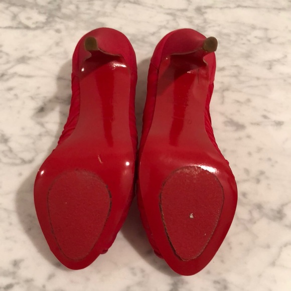 Christian Louboutin Red Chiffon pumps - Picture 3 of 4